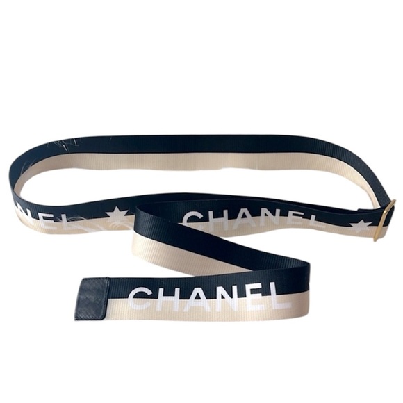 Chanel Belt & Purse Strap Vintage Two Tone Canvas Star Adjustable - Picture 1 of 8